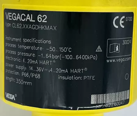 Vega CL62.XXAGDHKMAX Vegacal 62 Capacitive Level Sensor 