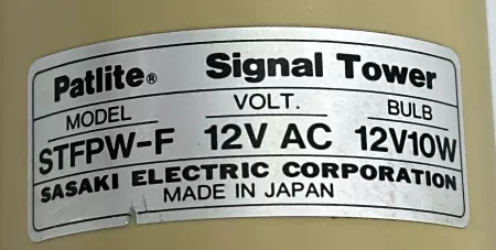 Sasaki Electric STFPW-F Patlite® Signal Tower, 12VAC 10W 