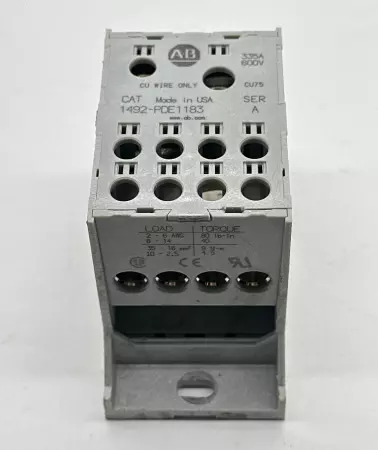 Allen-Bradley 1492-PDE1183 SER.A Power Distribution Block 600V 335Amp 