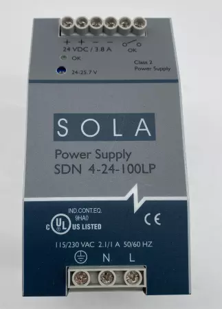 Sola SDN 4-24-100LP Power Supply, Class 2  115/230VAC 2.1/1A 50/60Hz 