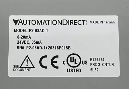 AutomationDirect P2-08AD-1 8-Channel Analog Input Module 