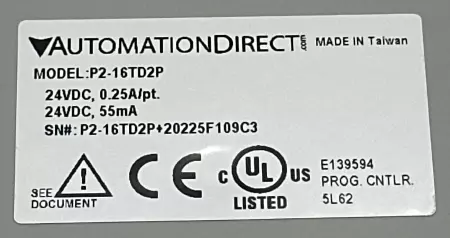 AutomationDirect P2-16TD2P 16-Point Discrete Output Module 