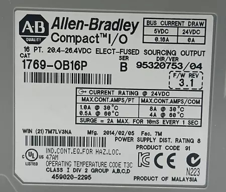 Allen-Bradley 1769-OB16P SER.B Compact™ I/O Output Module 