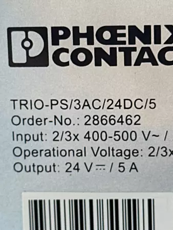 Phoenix Contact TRIO-PS/3AC/24DC/5 Power Supply 