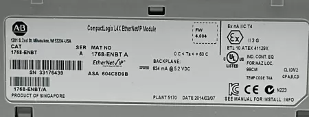 Allen-Bradley 1768-ENBT SER.A CompactLogix Ethernet/IP Communications Module 