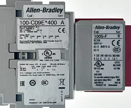 Allen-Bradley 100SC09EJ431C SER.A Contactor 600VAC 25A W/Auxiliary Contactor 