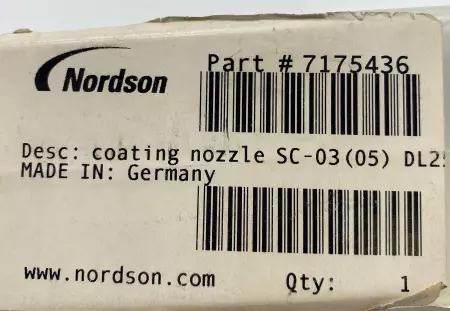 Nordson 7175436 Hot Melt Coating Nozzle N06E102 DL250 