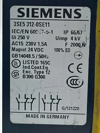 Siemens 3SE5 312-0SE11 Position Switch 