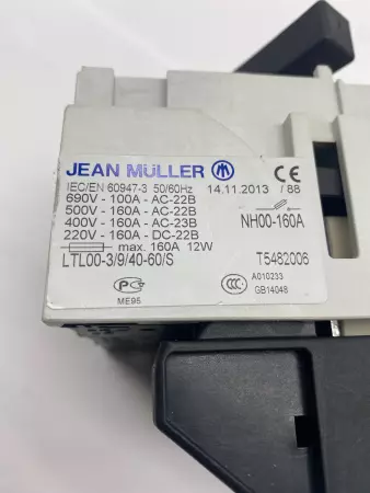 Jean Muller NH00-160A Fuse Switch Disconnector, 690V 160A 