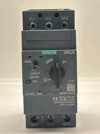 Siemens 3RV2031-4VA10 Circuit Breaker Motor Protection 600V 35-45Amp 