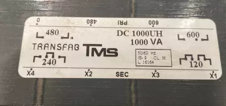 Transfab DC1000UH Industrial Control Transformer, 1000VA PRI 480V SEC 240/120V 