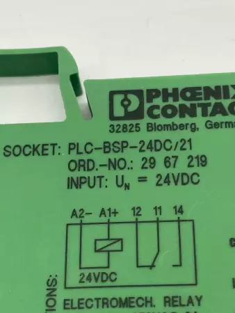 Phoenix Contact PLC-BSP-24DC/21 Solid State Relay Socket, Input 24VDC 