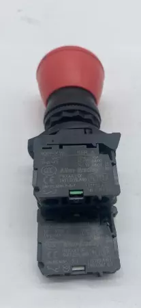 Allen-Bradley 800F-N3R Red Illuminated E-Stop Push/Pull Button W/Contact Block 
