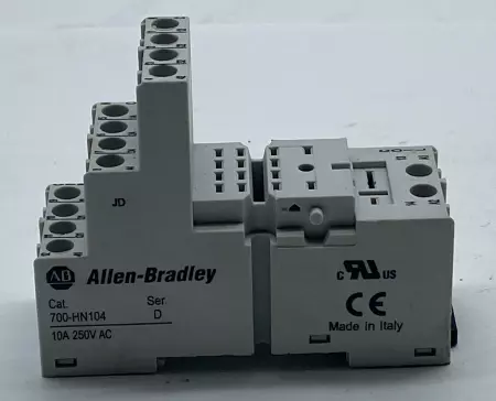 Allen-Bradley 700-HN104 SER.D Relay Socket, 10A 250VAC 