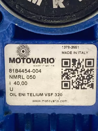 Motovario NMRL 050 Gear Box Reducer Oil Agip Telium VSF 320 