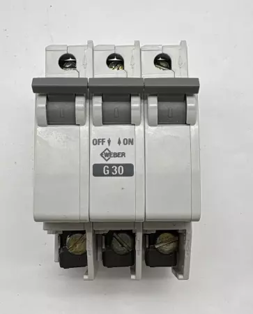 Weber AS168B-3G30 3-Pole Circuit Breaker, 480VAC 30Amp 