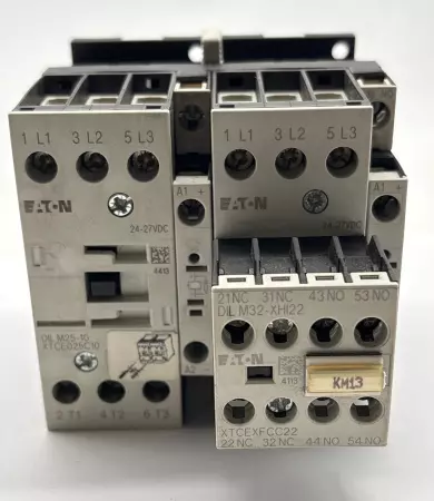 Eaton DILM25-10-XTCE Contactor Assy, 600VAC/250VDC 40A W/Aux. Contactor 