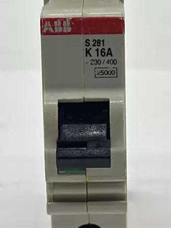 ABB S 281 K 16A 1-Pole Circuit Breaker, 230-400V 16Amp 