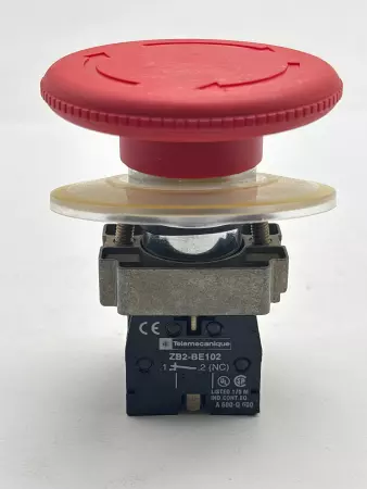 Telemecanique ZB2-BE102 Emergency Stop Pushbutton W/Contact Block 250V 6A 