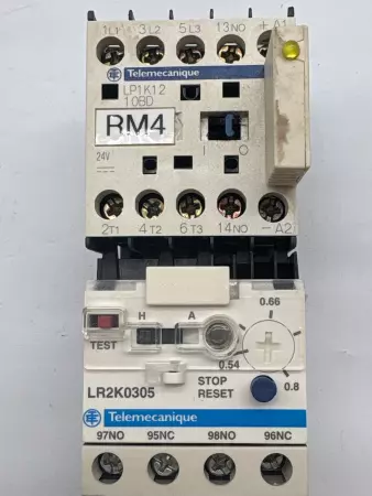 Telemecanique LP1K12 10BD Contactor 120-600V 12A 1-10HP W/Overload Relay 