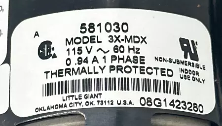 Little Giant 3X-MDX Magnetic Drive Pump 115V~60Hz 