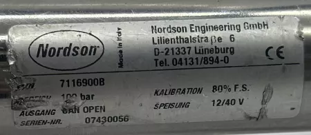 Nordson 7116900B Hot Melt Pressure Sensor Assy 