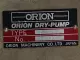 Orion KH 750A W/ SF-JR Dry Pump W/Mitsubishi Motor 0.75kW 