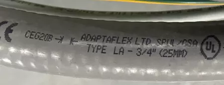 Liqualite CEG20B Adaptaflex Cable 25Ft Type LA-3/4” 