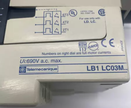 Telemecanique LD4 LC130 Motor Starter W/LB1 LC03M53 Overload Relay 