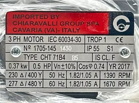 CHT CHT 71B4 AC Motor, 0.37kW/0.5HP 