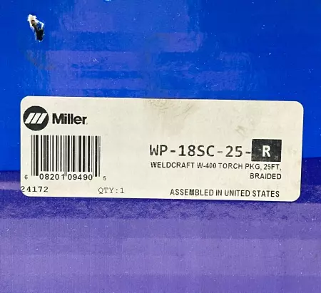 Miller WP-18SC-25-R Weldcraft W-400 Torch Package 