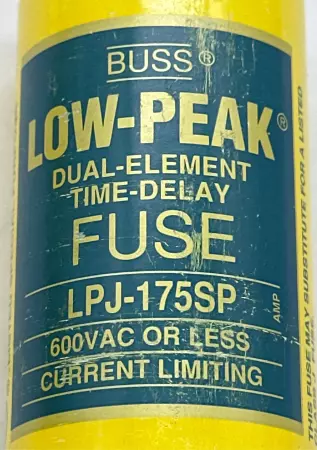 Bussmann LPJ-175SP Low-Peak Time Delay Fuse, 600VAC 300VDC 175Amp, Class J 