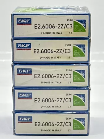 SKF E2.6006-2Z/C3 Radial Ball Bearing, Width 13mm Bore 30mm Lot of 5