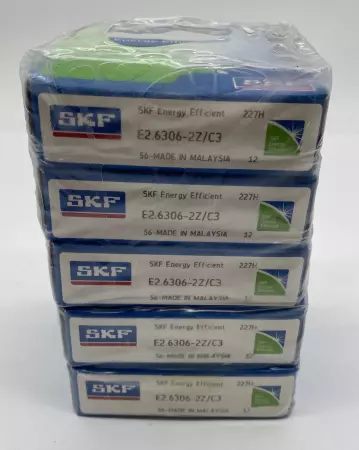 SKF E2.6306-2Z/C3 Deep Groove Ball Bearing, 20mm Bore 19mm Width Lot of 5