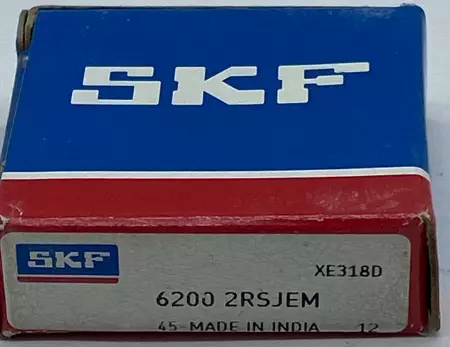 SKF 6200-2RSJEM Deep Groove Ball Bearing, Bore 10mm Width 9mm 