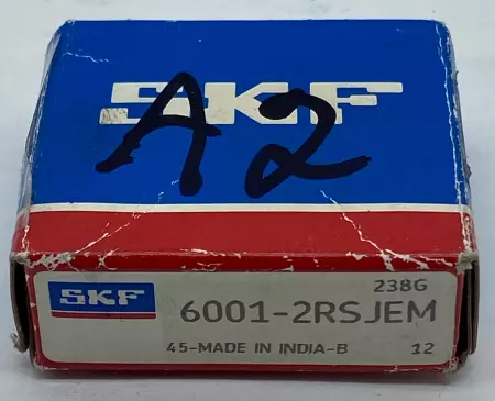 SKF 6001-2RSJEM Radial Deep Groove Ball Bearing, Bore 12mm Width 8mm 