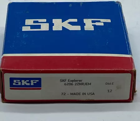 SKF 6206 2ZNRJEM Deep Groove Ball Bearing, Bore 30mm Width 16mm 