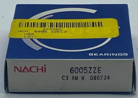 Nachi 6005ZZE Deep Groove Ball Bearing, Bore 25mm Width 12mm 