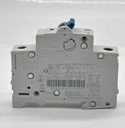 Allen-Bradley 1492-SPM1C040 SER.D 1-Pole Circuit Breaker, 277VAC 48VDC 4Amp 