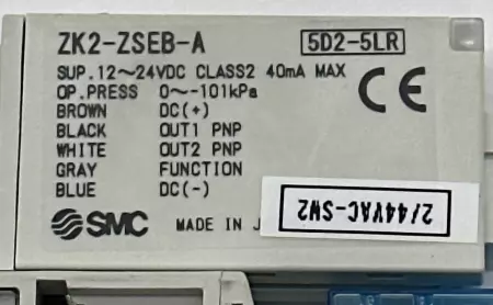 SMC ZK2A10K5CLA-08 Vacuum Ejector and Valve Assy 