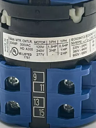 Kraus & Naimer 3HAC052287-003/03 Manual Motor Controller, 600VAC 20Amp Max 