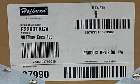 Hoffman F2290TXGV 90-Elbow Cross Tee Lot of 3