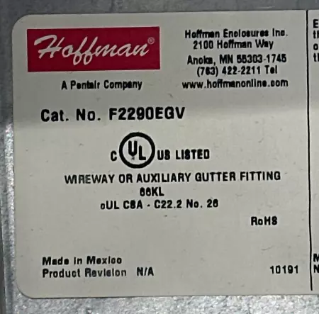 Hoffman F2290EGV wireway 90-Elbow Stainless Fitting Lot of 2