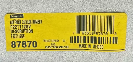 Hoffman F22T112GV Straight Section Wireway, 12
