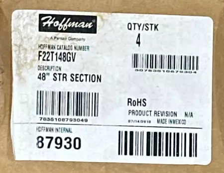 Hoffman F22T148GV Straight Section Wireway, 48