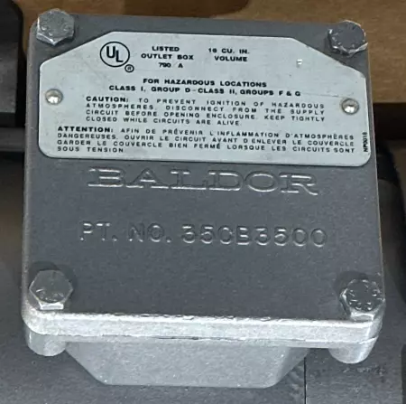 Baldor AE194935 AC Motor, 7.5HP, Frame 184TC 