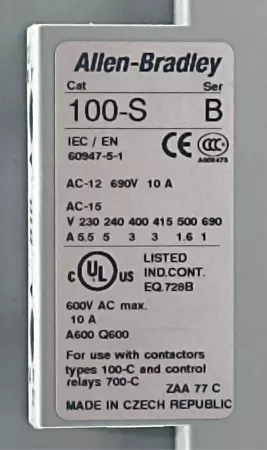 Allen-Bradley 100-C37EJ10 Contactor 24VDC Coil 600V 37Amp 