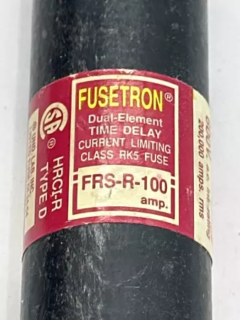 Bussmann FRS-R-100 Fusetron® Time Delay Fuse, Class RK5, 600VAC 300VDC 100Amp 