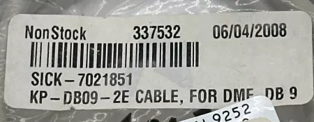 Sick 7021851 DMF Extension Cable KP-DB09-2E 