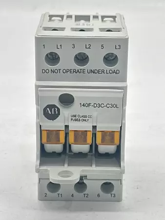 Allen-Bradley 140F-D3C-C30L SER.A 3-Pole Fuse Holder 600V 30Amp, Type CC Fuses 